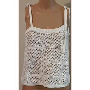 Universal Thread Large White Crochet Knit Sweater Women's Sexy Knit Top